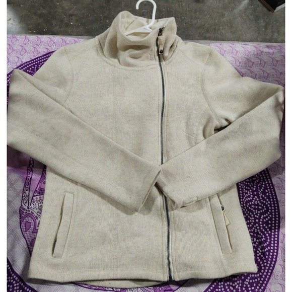 Bench Sweater Women’s XL Zip Up Thumb Holes Beige - Picture 1 of 7